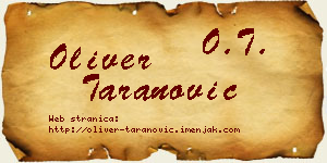 Oliver Taranović vizit kartica